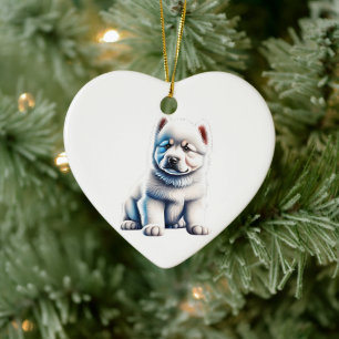 Personalized Samoyed Puppy Ceramic Ornament