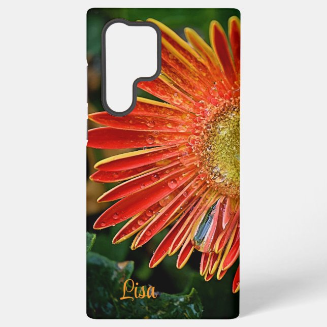 Personalized Samsung Case - Orange Gerbera Daisy (Back)