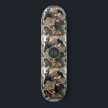 Personalized Samurai And Serpent Skateboard<br><div class="desc">Personalized bold samurai and serpent snake Asian art skateboard with your initials in the middle.</div>