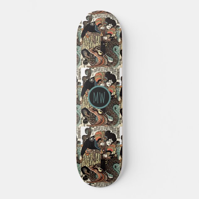 Personalized Samurai And Serpent Skateboard (Front)