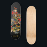 Personalized Samurai Black Skateboard<br><div class="desc">Personalized bold samurai warrior Asian art black skateboard with your name added. Lush bold colors.</div>