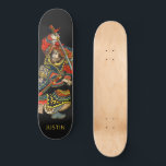 Personalized Samurai Black Skateboard<br><div class="desc">Personalized bold samurai warrior Asian art black skateboard with your name added. Lush bold colors.</div>