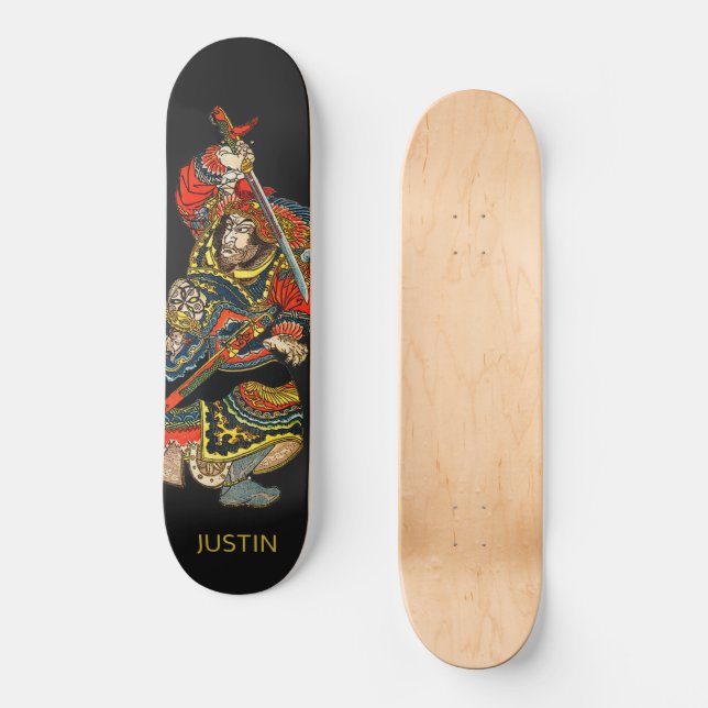 Personalized Samurai Black Skateboard (Front)