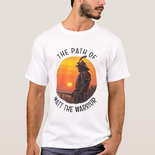 Personalized Samurai Warrior Sun Silhouette T-Shirt (Front)