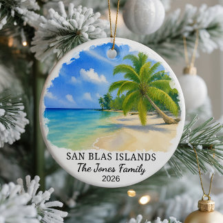 Personalized San Blas Islands Ceramic Ornament, Cu Ornament