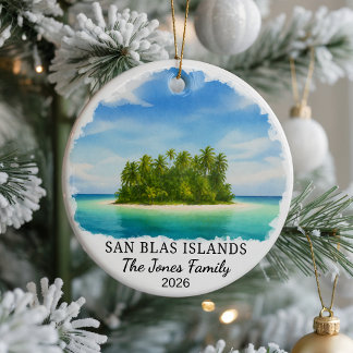 Personalized San Blas Islands Ceramic Ornament, Cu Ornament
