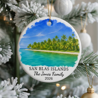 Personalized San Blas Islands Ceramic Ornament, Cu Ornament