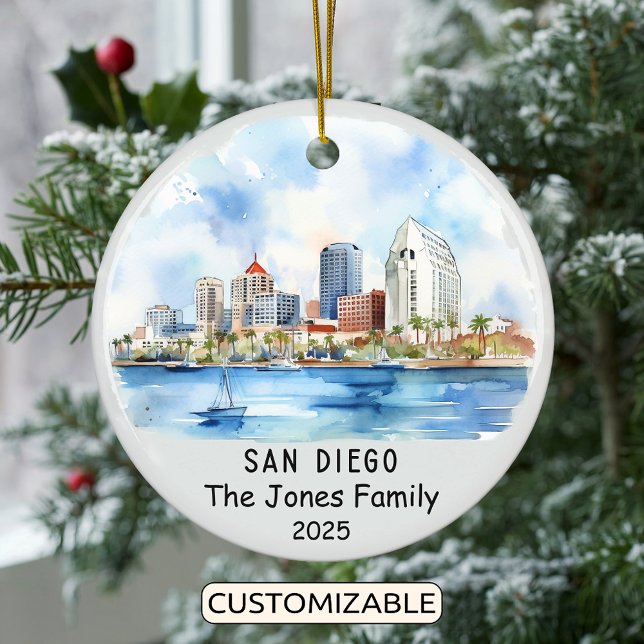 Personalized San Diego Ornament, California Ceramic Ornament (Creator Uploaded)