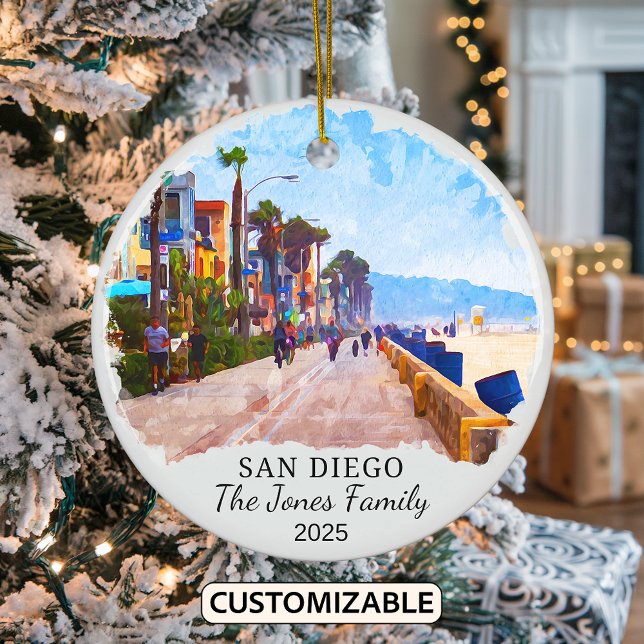 Personalized San Diego Ornament, California State Ceramic Ornament (Creator Uploaded)