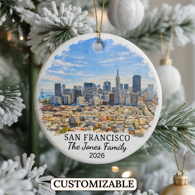 Personalized San Francisco Ornament, California Ceramic Ornament (Creator Uploaded)