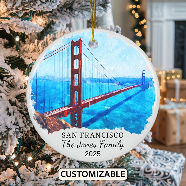 Personalized San Francisco Ornament, California Ceramic Ornament (Creator Uploaded)