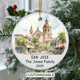 Personalized San Jose Ornament, California Ceramic Ornament