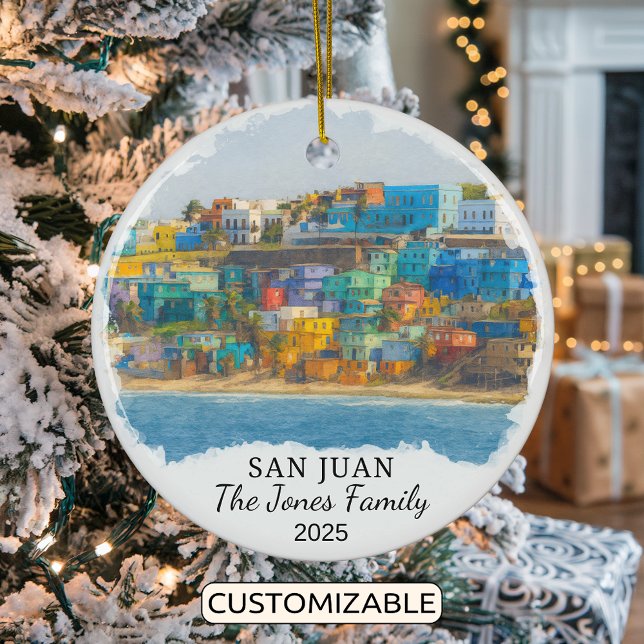 Personalized San Juan Ornament, Puerto Rico Ceramic Ornament (Creator Uploaded)