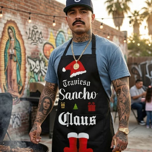 Personalized Sancho Claus Christmas Apron