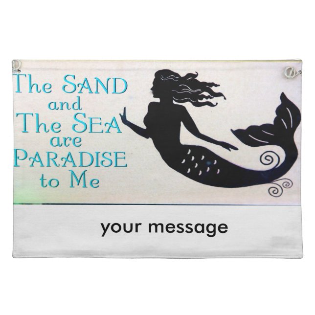 personalized sand and sea mermaid placemat (Front)