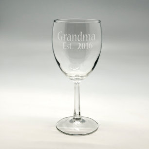 Personalized Sand Etched Grandma Wine Glass
