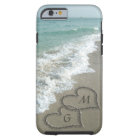 Personalized Sand Hearts on the Beach