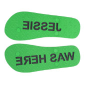 Personalized Sand Imprint Flip Flops Men's Green (Bottom Imprint)