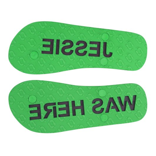 Personalized Sand Imprint Flip Flops Men's Green (Bottom Imprint)