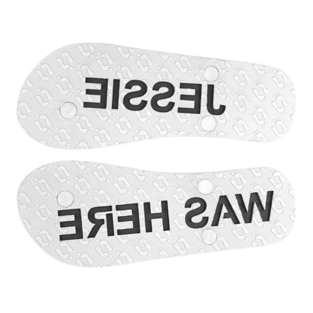 Personalized Sand Imprint Flip Flops Women's Black (Bottom Imprint)