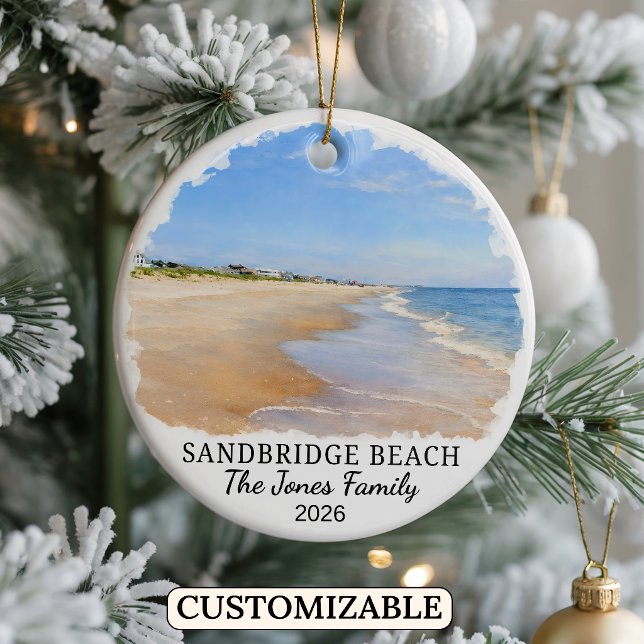 Personalized Sandbridge Beach Ornament, Custom Vir Ceramic Ornament (Creator Uploaded)