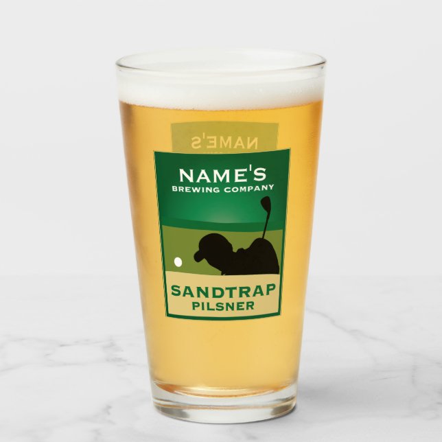 Personalized Sandtrap Pilsner Glass (Front Filled)