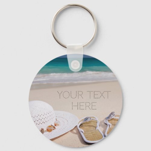 Personalized sandy beach keychain