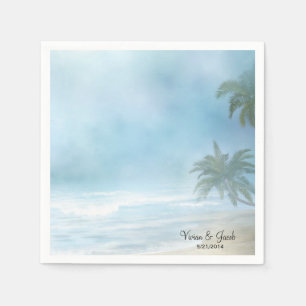 Personalized Sandy Beach Wedding Napkins