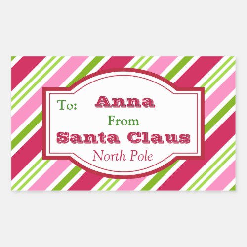 Personalized Santa Christmas Candy Gift Stickers