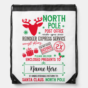 Personalized Santa Christmas Gift Bags