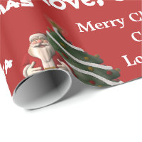 from santa, with love red wrapping paper