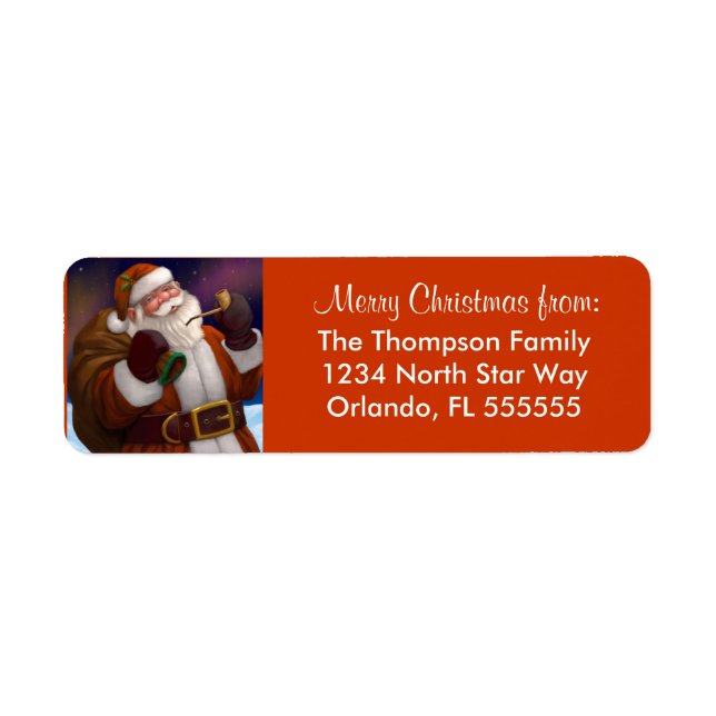 Personalized Santa Christmas Return Address Labels (Front)