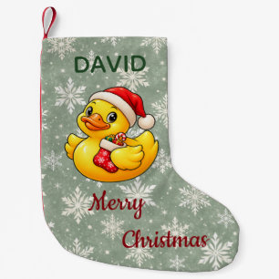 Personalized Santa Christmas Rubber Duck Small Christmas Stocking