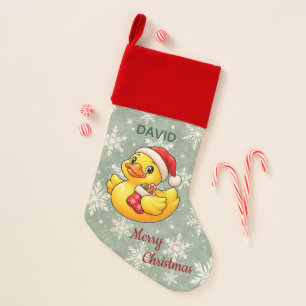 Personalized Santa Christmas Rubber Duck Stocking