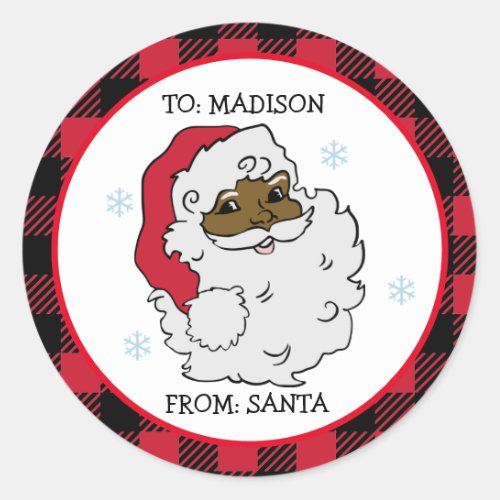 Personalized Santa Christmas Stickers