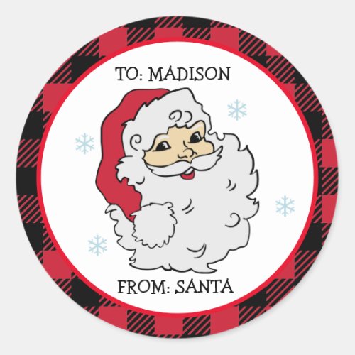 Personalized Santa Christmas Stickers