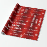 Personalized Santa Christmas Wrapping Paper<br><div class="desc">Every child eagerly awaits for their gift from Santa every Christmas.  Add to the Christmas magic and wrap that eagerly awaited gift with personalized name wrapping paper from Santa.</div>