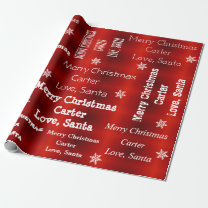 Personalized Santa Christmas Wrapping Paper