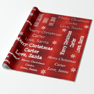 Personalized Santa Christmas Wrapping Paper
