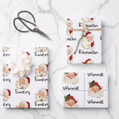 Personalized Santa Christmas Wrapping Paper Sheets
