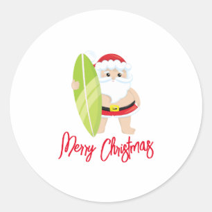 Personalized Santa Claus Christmas Classic Round Sticker