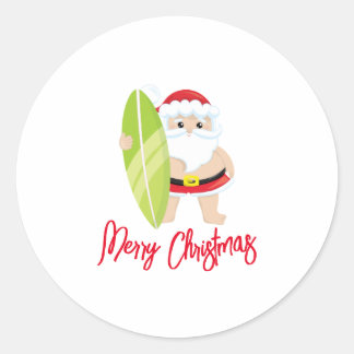 Personalized Santa Claus Christmas Classic Round Sticker