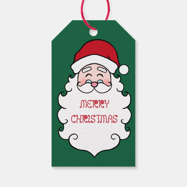 Personalized Santa Claus Christmas Gift Tags (Back)