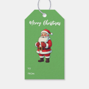 Personalized Santa Claus Drinking Hot Chocolate Gift Tags