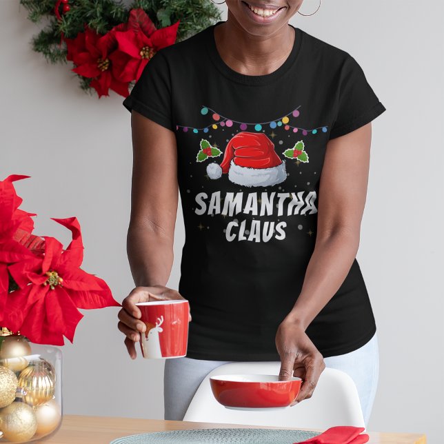 Personalized Santa Claus Hat Christmas T-Shirt (Creator Uploaded)