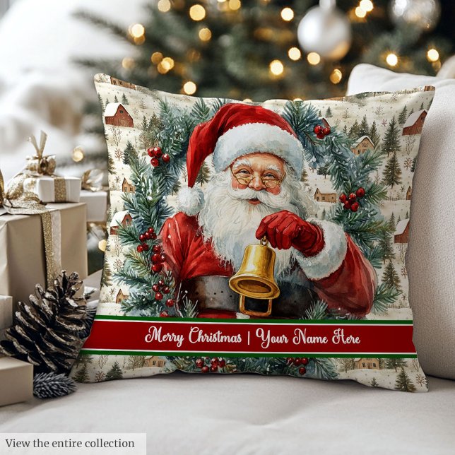 Personalized Santa Claus Holiday Accent Pillow (Personalized Santa Claus Holiday Accent Pillow)