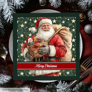 Personalized Santa Claus Holiday Table Napkins