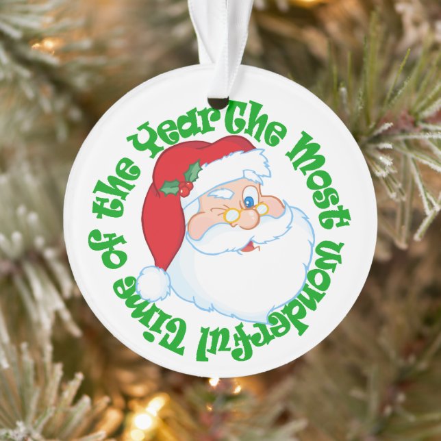 Personalized Santa Claus Kids Christmas Ornament (Tree)