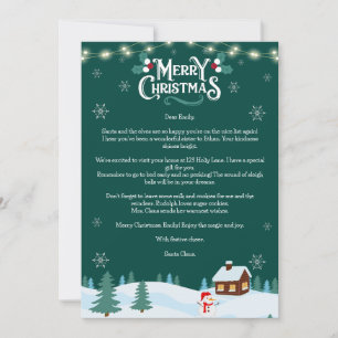 Personalized Santa Claus Letter Christmas Card