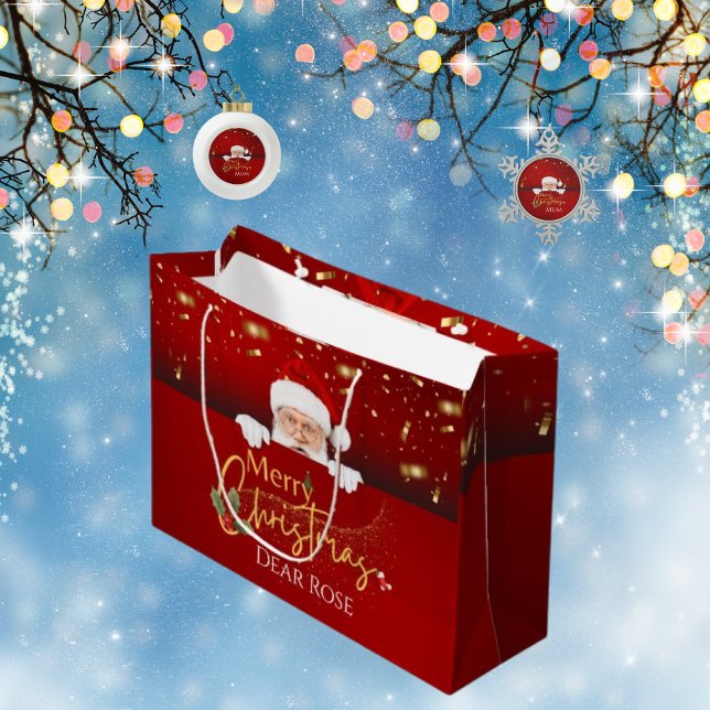 Personalized Santa Claus Merry Christmas Gift Bag (Creator Uploaded)